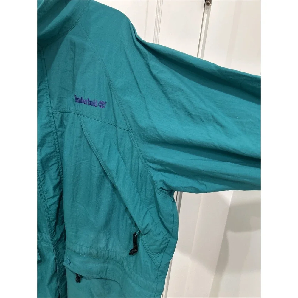 Retro Timberland Weathergear Mens XL Coat‎ Green Full Zip Lightweight Jacket